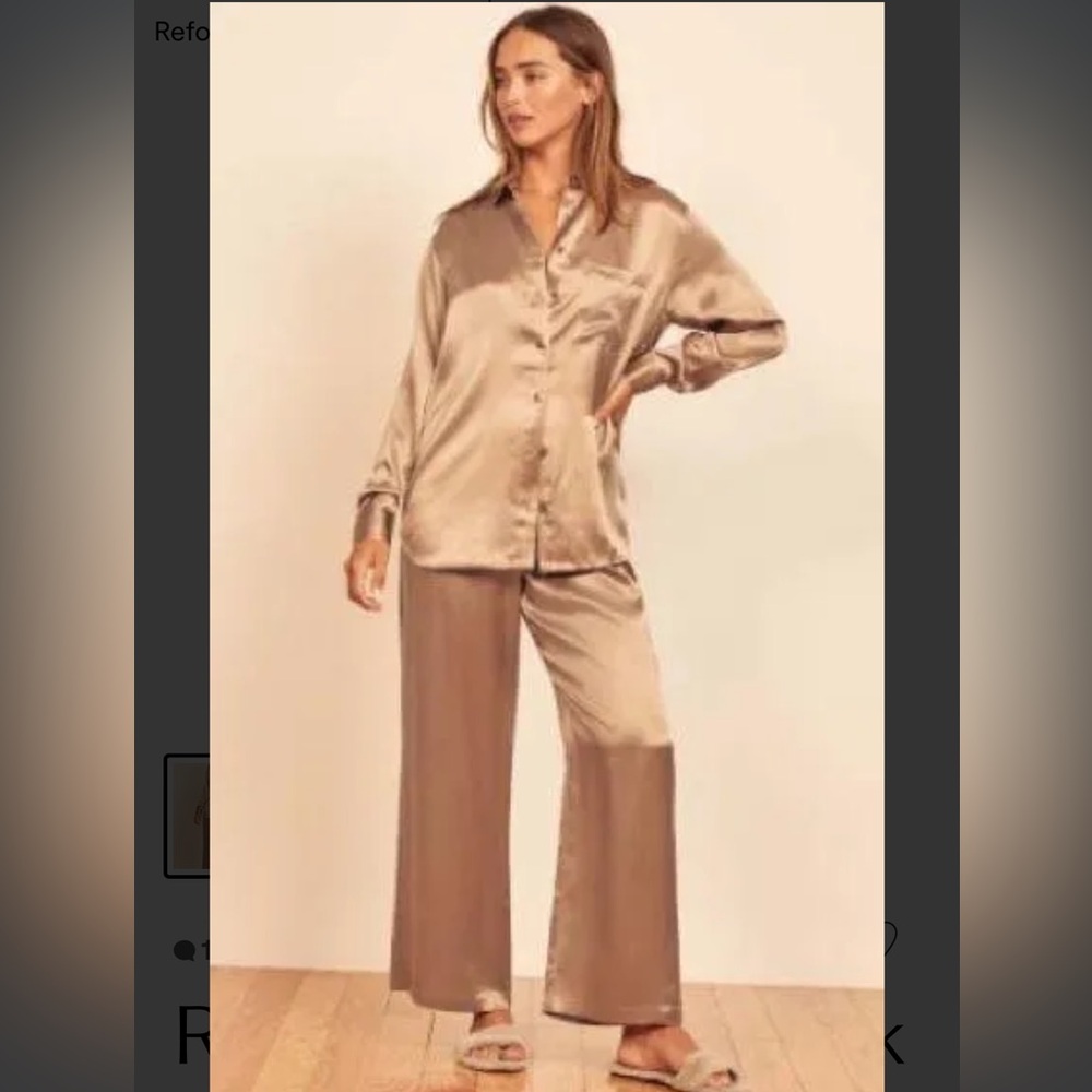 Reformation Fiore silk button up